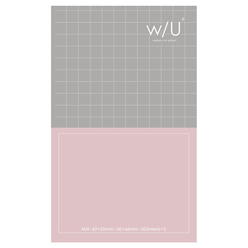 ナカバヤシ w/U ノート付箋 ミックス ピンクブラック WU-FSTN-M-PD