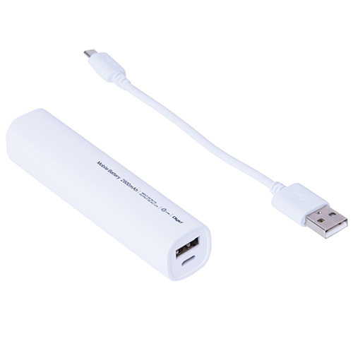 ナカバヤシ モバイルバッテリー 2600mAh【MB-0158シリーズ】ホワイト MB-0158W (tm)