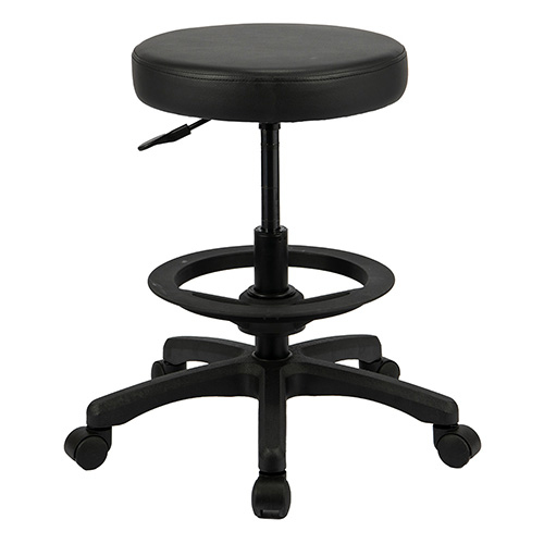 ナカバヤシ ラウンドOAチェア ハイタイプ 足置きリング付き/ブラック RZR-113BK (tm)