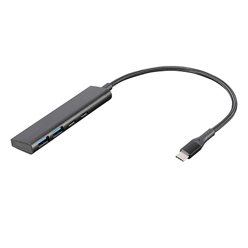 ナカバヤシ USB3.2Gen1Type-C4ポート(Cx2/Ax2)アルミハブ/ブラック UH-C3364BK (tm)