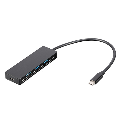 ナカバヤシ 【STIXシリーズ】PD対応USB3.2Gen2 4ポート変換アルミハブ/ブラック UH-C3334BK (tm)