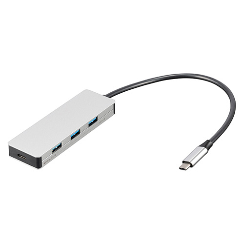 ナカバヤシ 【STIXシリーズ】PD対応USB3.2Gen2 4ポート変換アルミハブ/シルバー UH-C3334SL (tm)