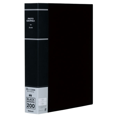 ナカバヤシ ポケットアルバム フォトグラフィリア/PHOTO GRAPHILIA 2L版200枚 PH2L-1020-D ブラック
