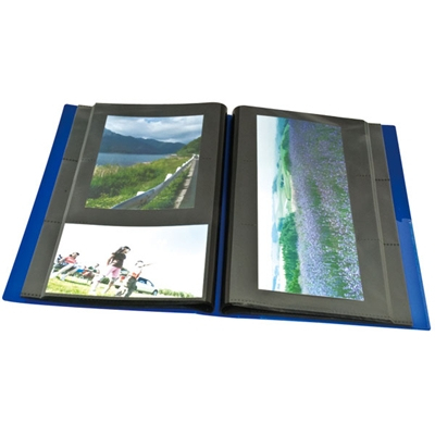 ナカバヤシ ポケットアルバム フォトグラフィリア/PHOTO GRAPHILIA L判240枚 PHL-1024-B ブルー