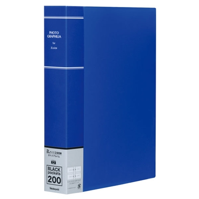 ナカバヤシ ポケットアルバム フォトグラフィリア/PHOTO GRAPHILIA 2L版200枚 PH2L-1020-B ブルー