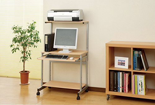 ナカバヤシ ワイドパソコンラック ハイタイプ ナチュラル木目 PRS-601NM