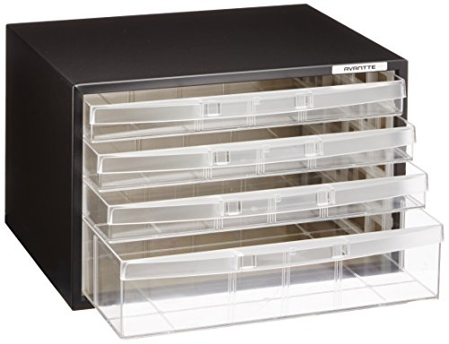 ナカバヤシ アバンテケースA4 横型 4段 AL-W4-D黒