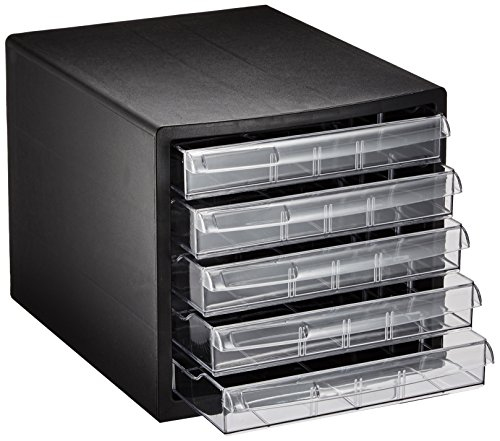 ナカバヤシ A4レターケース5段(浅5) ブラック A4E-S5B