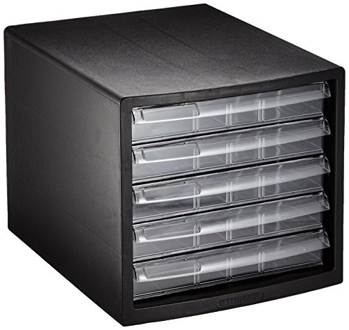 ナカバヤシ A4レターケース5段(浅5) ブラック A4E-S5B