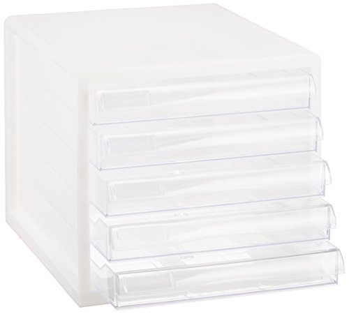 ナカバヤシ A4レターケース5段(浅5) ホワイト A4E-05W