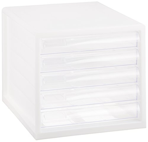 ナカバヤシ A4レターケース5段(浅5) ホワイト A4E-05W