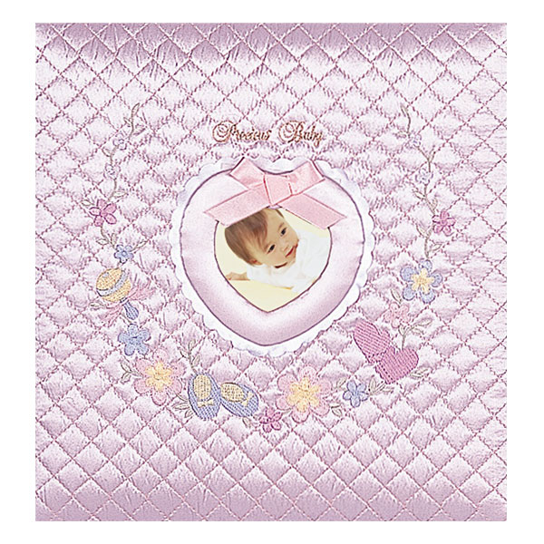 ＼アルバムづくり応援キャンペーン中!／ 【★刺繍名入れ代込】ナカバヤシ フエルアルバム L 誕生ワンダフルベビー ア-OLB-807/N-P ピンク