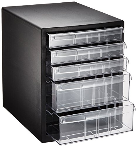 ナカバヤシ A4レターケース5段(浅3+深2) ブラック A4E-SC5B