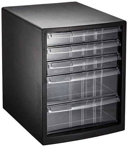 ナカバヤシ A4レターケース5段(浅3+深2) ブラック A4E-SC5B