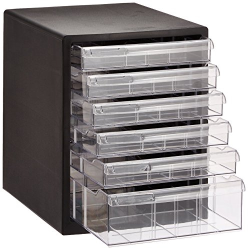 ナカバヤシ A4レターケース6段(浅5+深1) ブラック A4E-SC6B