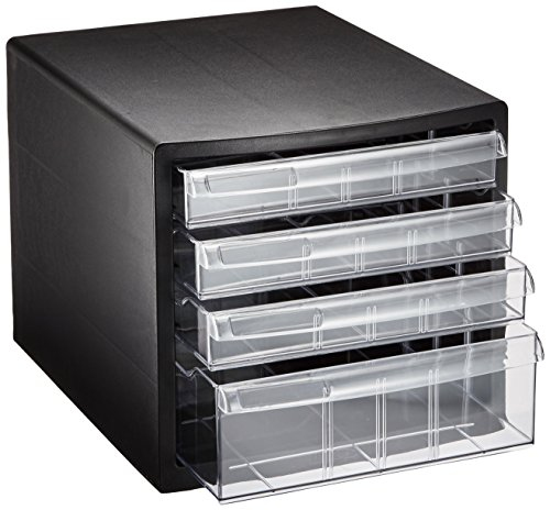 ナカバヤシ A4レターケース4段(浅3+深1) ブラック A4E-S4B