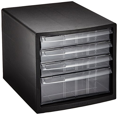 ナカバヤシ A4レターケース4段(浅3+深1) ブラック A4E-S4B