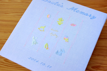 ＼アルバムづくり応援キャンペーン中!／ 【★刺繍名入れ代込】【ナカバヤシ WEB限定品】フエルアルバム 名作コレクション ナイスベビー IT-LB-02-B ブルー