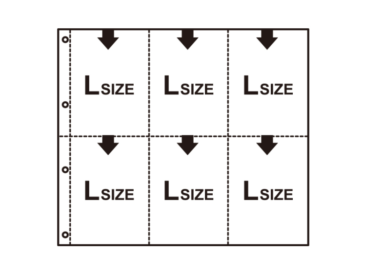 デザインポケットアルバム (バインダータイプ) 専用リフィル タテL6ポケット DPA-REF-P01