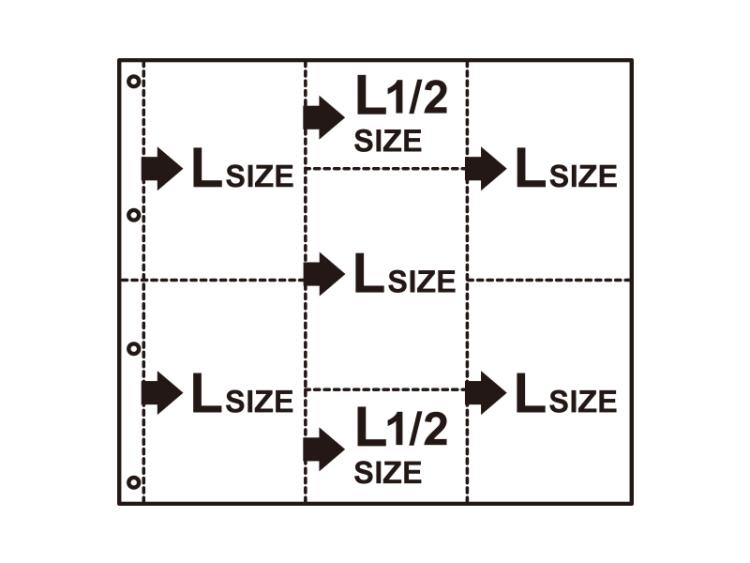 デザインポケットアルバム (バインダータイプ) 専用リフィル タテL5+LH2ポケット DPA-REF-P02
