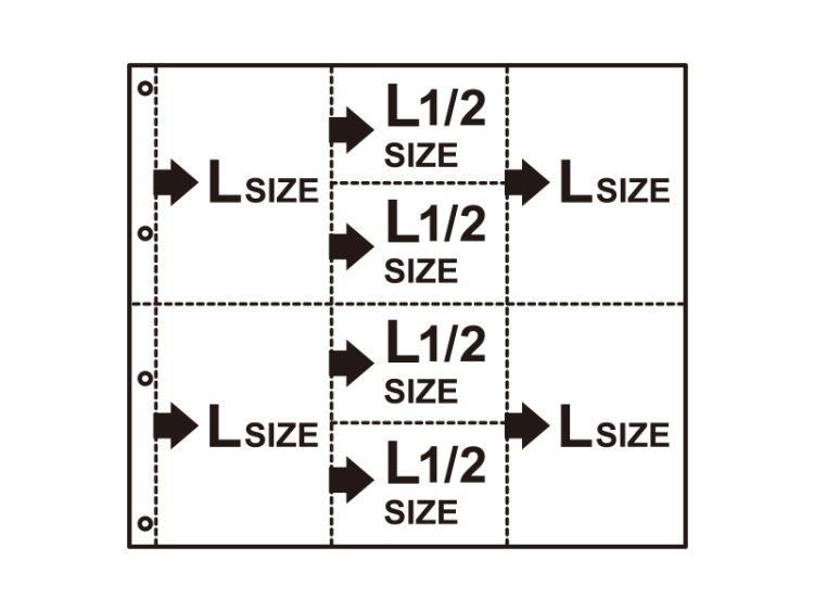 デザインポケットアルバム (バインダータイプ) 専用リフィル タテL4+LH4ポケット DPA-REF-P03