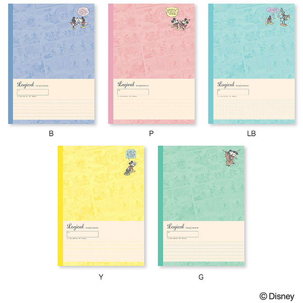 スイング・ロジカルノート セミB5 ディズニー ミッキー&フレンズパステルコミックシリーズ A罫 30枚 5冊パック ノS-141A-5P