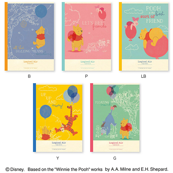 ロジカル・エアーノート セミB5 ディズニー くまのプーさん バルーンシリーズ A罫 30枚 5冊パック ノS-142A-5P