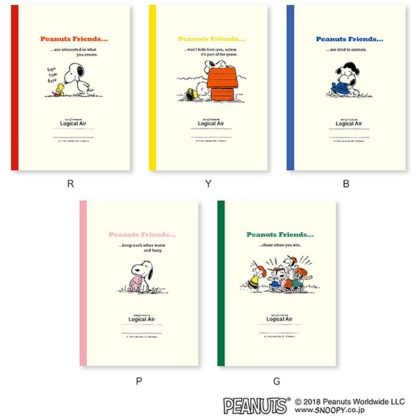 ロジカル・エアーノート セミB5 スヌーピー グッドフレンズシリーズ A罫 30枚 5冊パック ノS-143A-5P