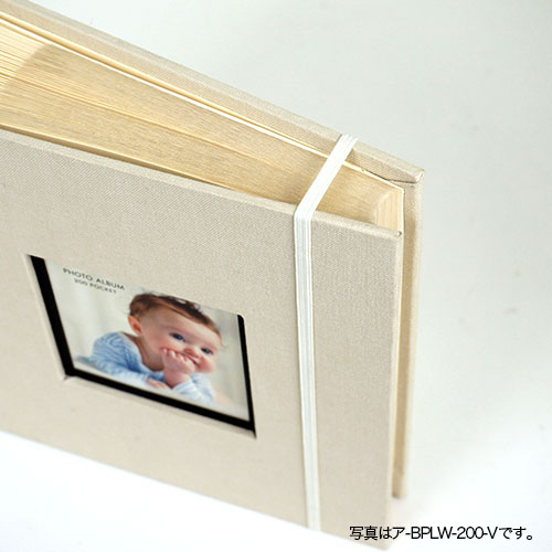 ナカバヤシ 背丸ブック式布クロスアルバム/L判2段/200枚収納/グリーン ア-BPLW-200-GR