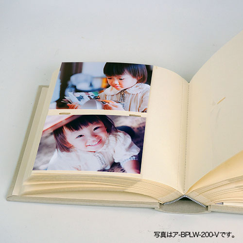 ナカバヤシ 背丸ブック式布クロスアルバム/L判2段/200枚収納/グリーン ア-BPLW-200-GR