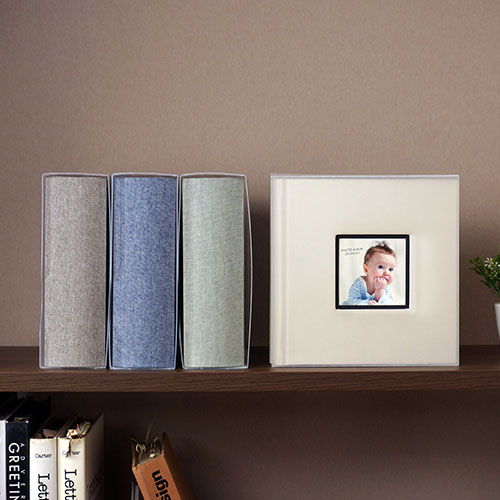 ナカバヤシ 背丸ブック式布クロスアルバム/L判2段/200枚収納/グリーン ア-BPLW-200-GR