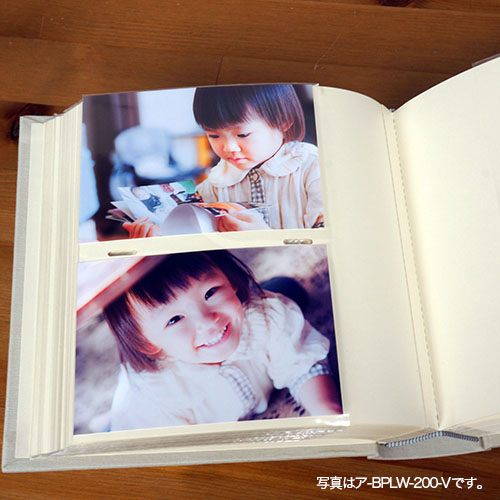 ナカバヤシ 背丸ブック式布クロスアルバム/L判2段/200枚収納/グリーン ア-BPLW-200-GR