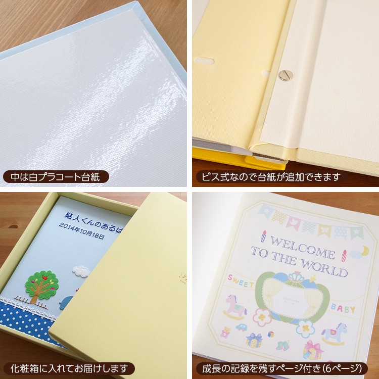 \アルバムづくり応援キャンペーン中!/ 【★刺繍名入れ代込】【ナカバヤシ ネットオリジナル】フエルアルバム ほのぼの広場 ぞう YJ-LB-06-B ブルー