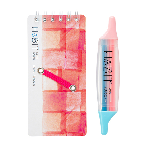 ナカバヤシ HABIT(ハビット) マーカー&ノート/B7slim NW-SB702-2 ピンク