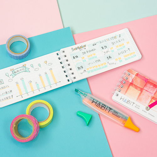 ?iカバヤシ HABIT(ハビット) マーカー&ノート/B7slim NW-SB702-2 ピンク