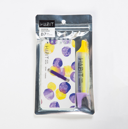 ナカバヤシ HABIT(ハビット) マーカー&ノート/B7slim NW-SB702-3 パープル