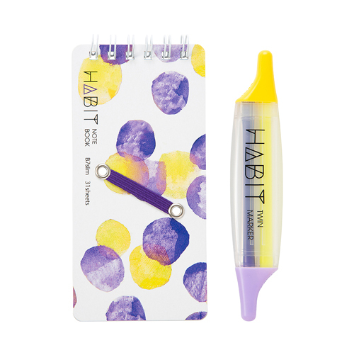 ナカバヤシ HABIT(ハビット) マーカー&ノート/B7slim NW-SB702-3 パープル