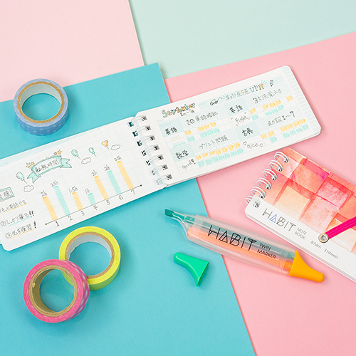 ナカバヤシ HABIT(ハビット) マーカー&ノート/B7slim NW-SB702-3 パープル