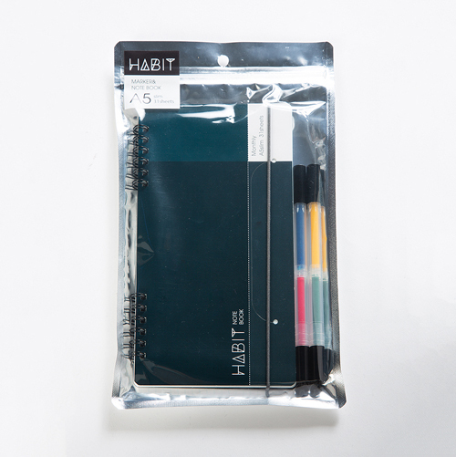 ナカバヤシ HABIT(ハビット) マーカー&ノート/A5slim NW-SA504-1 ブルー