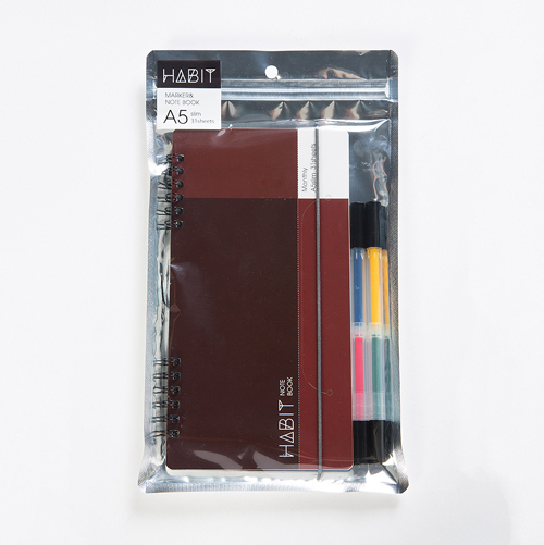 ナカバヤシ HABIT(ハビット) マーカー&ノート/A5slim NW-SA504-2 レッド