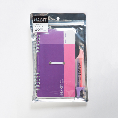 ナカバヤシ HABIT(ハビット) マーカー&ノート/B6slim NW-SB601-3 パープル