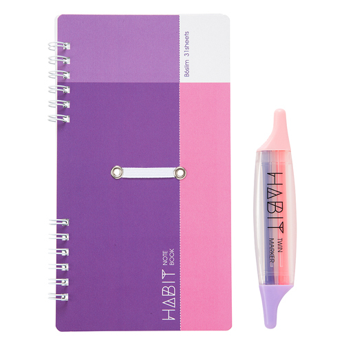 ナカバヤシ HABIT(ハビット) マーカー&ノート/B6slim NW-SB601-3 パープル