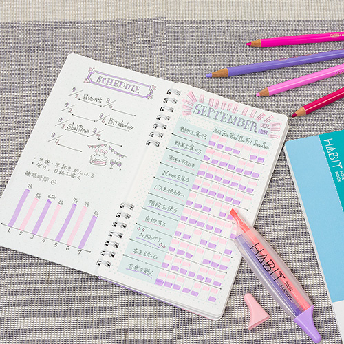 ナカバヤシ HABIT(ハビット) マーカー&ノート/B6slim NW-SB601-3 パープル