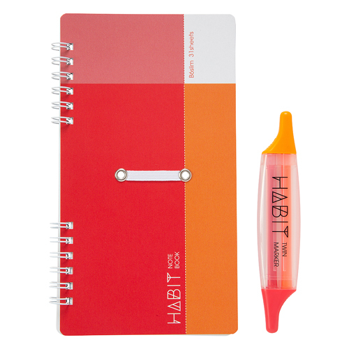 ナカバヤシ HABIT(ハビット) マーカー&ノート/B6slim NW-SB601-2 レッド