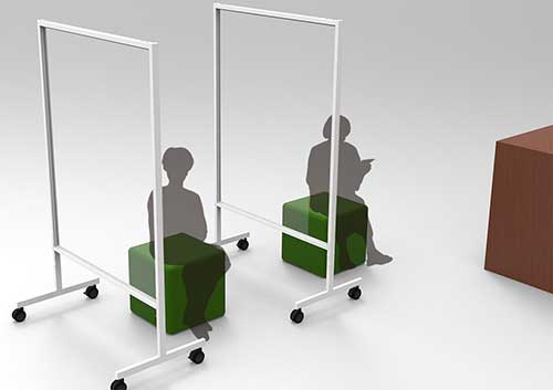 ナカバヤシ キャスター付き アクリルパーティション クリア PTS-CA1118CR