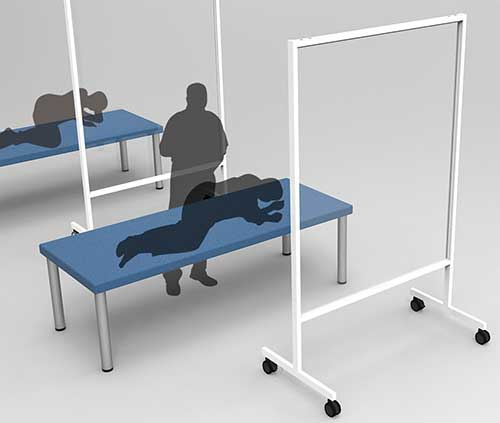 ナカバヤシ キャスター付き アクリルパーティション クリア PTS-CA1118CR