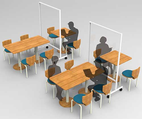 ナカバヤシ キャスター付き アクリルパーティション クリア PTS-CA1118CR