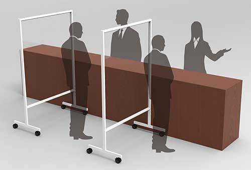 ナカバヤシ キャスター付き アクリルパーティション クリア PTS-CA1118CR