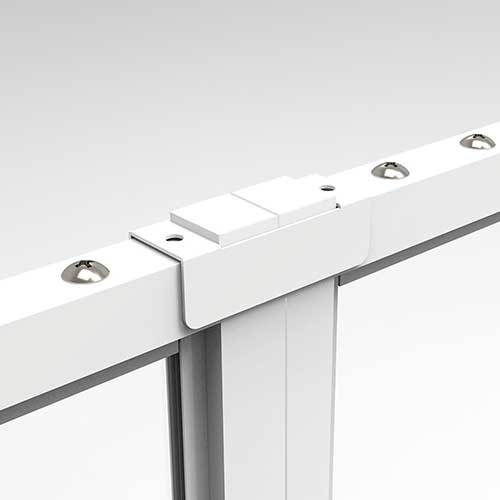 ナカバヤシ キャスター付き アクリルパーティションストレート連結金具 ホワイト PTS-SR01W