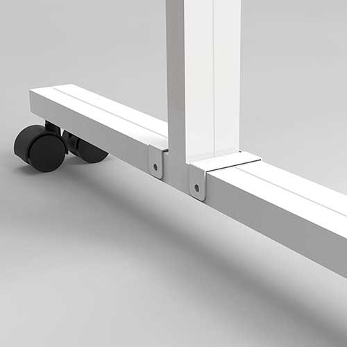 ナカバヤシ キャスター付き アクリルパーティションストレート連結金具 ホワイト PTS-SR01W